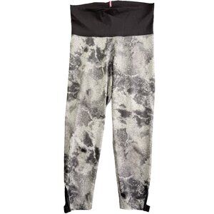 HARD TAIL Smoke Gray Black Hippy Tie Dye Leggings Y2K Stirrup Pants L USA Made